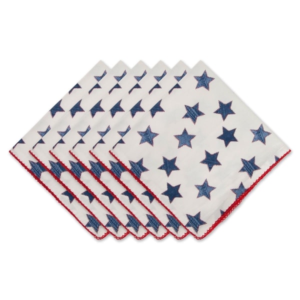 Fastfood DII Antique Blue Stars with Embroidered Edge Napkin - FA2691427