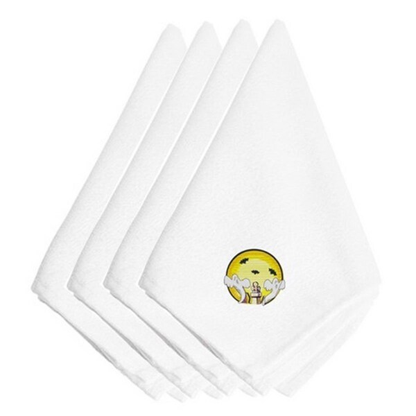 Carolines Treasures Halloween Graveyard Ghosts Embroidered Napkins, Set of 4 - EMBT3010NPKE