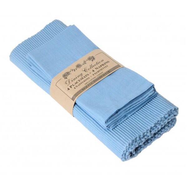 Mr. Mjs Trading 4 Placemats Plus 4 Napkins Set, Blue - AG-05315