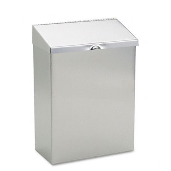 Dendesigns Wall Mount Convertible Sanitary Napkin Receptacle- 8 x 4 x 11- Stainless Steel - DE40055