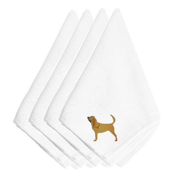 Carolines Treasures Bloodhound Embroidered Napkins, Set of 4 - BB3384NPKE