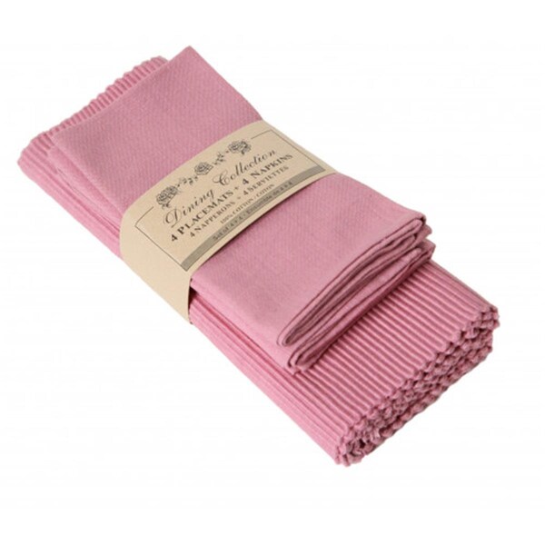 Mr. Mjs Trading 4 Placemats Plus 4 Napkins Set, Dusty Rose - AG-05302