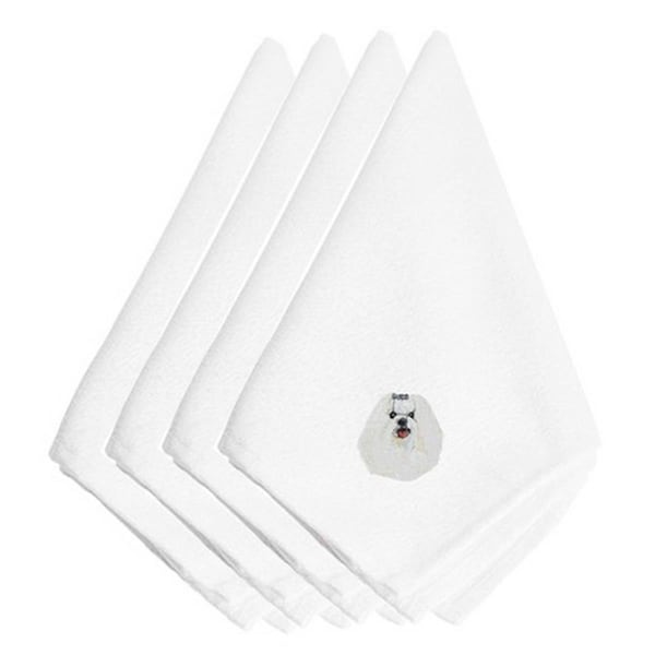 Carolines Treasures Maltese Embroidered Napkins, Set of 4 - EMBT2308NPKE