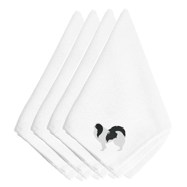 Carolines Treasures Carolines Treasures BB3437NPKE Japanese Chin Embroidered Napkins; Set of 4 - BB3437NPKE