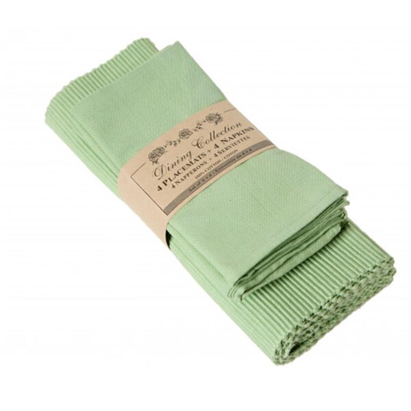 Mr. Mjs Trading 4 Placemats Plus 4 Napkins Set, Lime Green - AG-05318