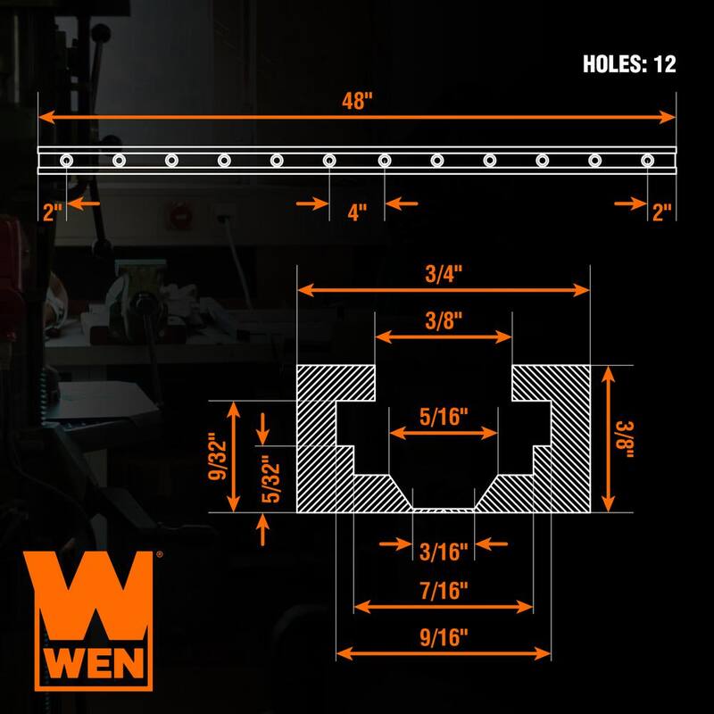 WEN 48 pulgadas Universal T-Track, sujetadores de sujeción y kit de intersección para trabajo en madera - WAT482