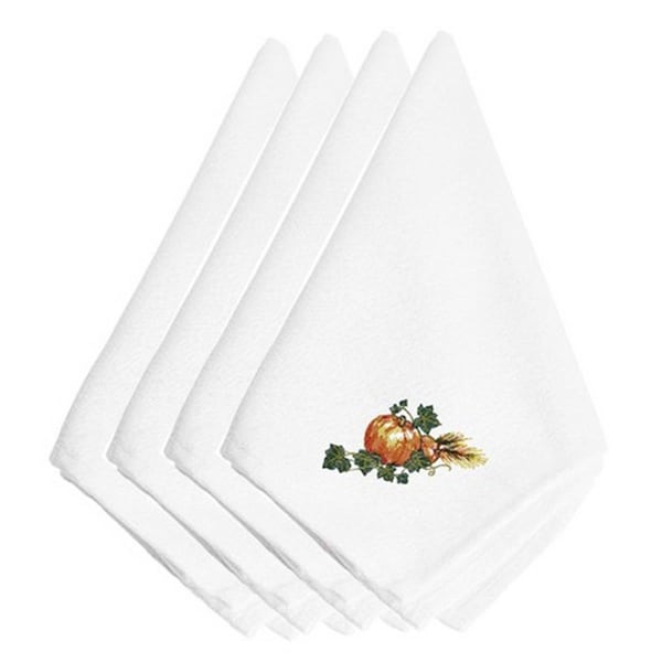Carolines Treasures Thanksgiving Harvest Bounty No.2 Embroidered Napkins, Set of 4 - EMBT3009NPKE