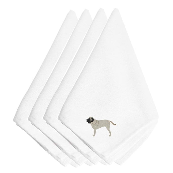 Carolines Treasures English Mastiff Embroidered Napkins, Set of 4 - BB3456NPKE
