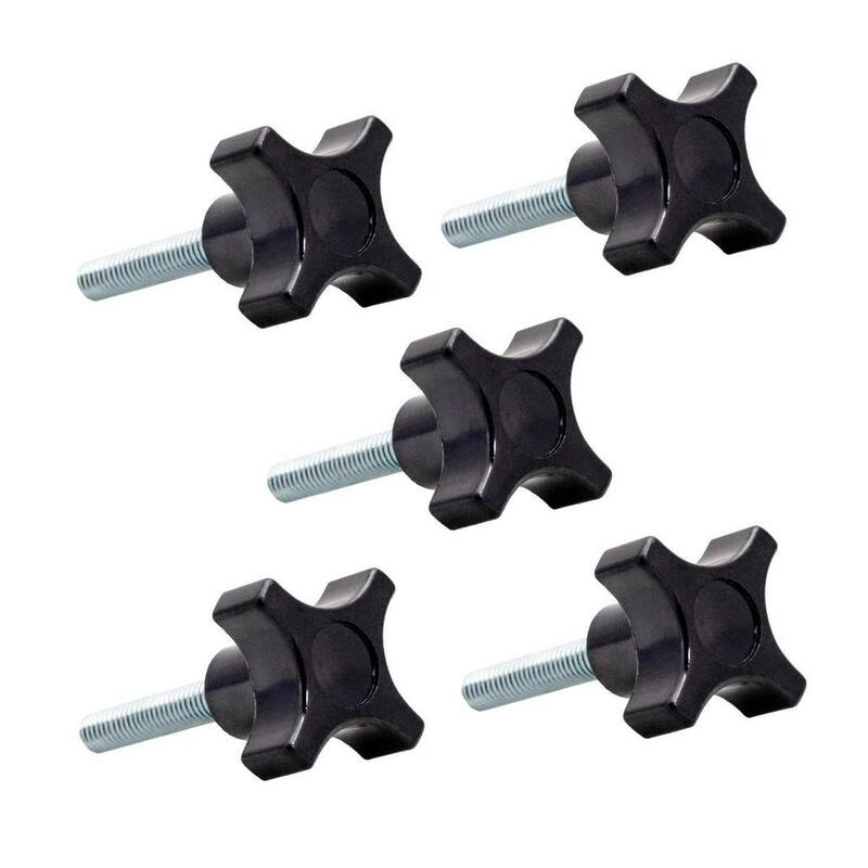 Perilla de perno de 4 puntos POWERTEC de 1/4 in a 20 in, 2 in de largo (paquete de 5) - QNB3011