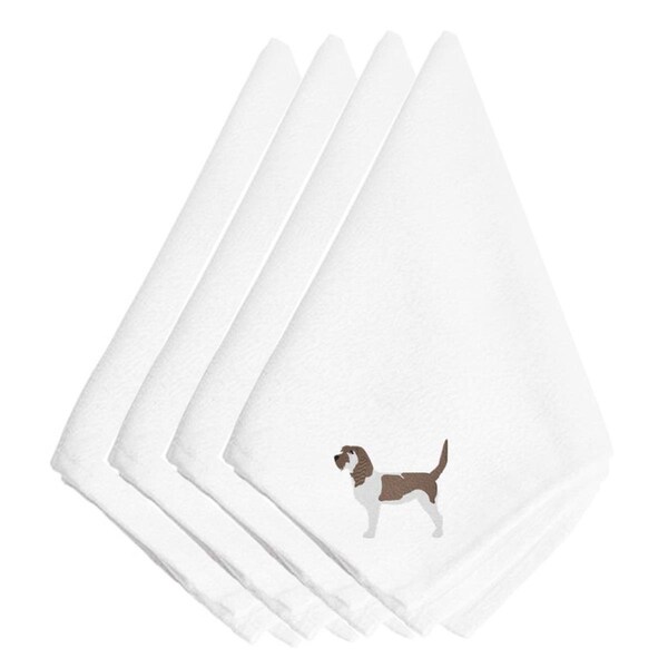 Carolines Treasures Grand Basset Griffon Vendeen Embroidered Napkins, Set of 4 - BB3390NPKE