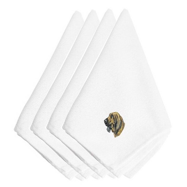 Carolines Treasures Bloodhound Embroidered Napkins, Set of 4, 4PK - EMBT2713NPKE
