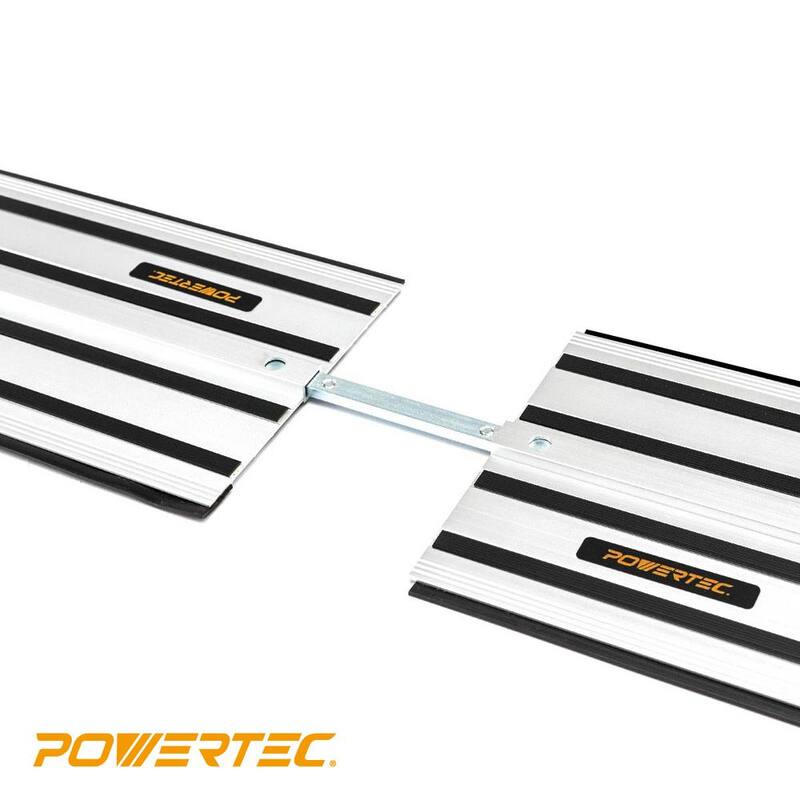 Set de unión de rieles guía de sierra circular de aluminio de 110 pulgadas para DeWalt (2 rieles guía de 55 pulgadas) con conector de riel guía y mordazas - 72060N