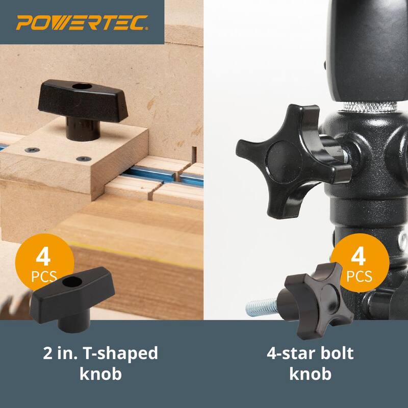 Kit de hardware para plantilla de riel en T de POWERTEC de 5/16-18 pulgadas (46 piezas) - 71174