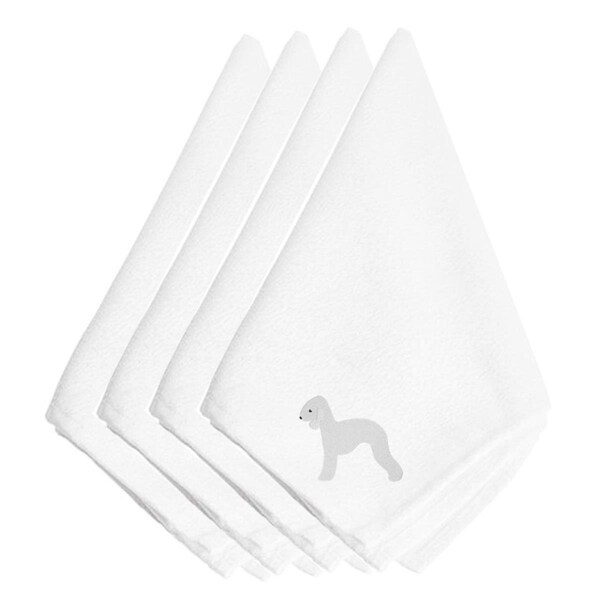 Carolines Treasures Bedlington Terrier Embroidered Napkins, Set of 4 - BB3394NPKE