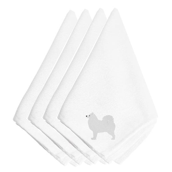 Carolines Treasures Carolines Treasures BB3459NPKE Samoyed Embroidered Napkins; Set of 4 - BB3459NPKE
