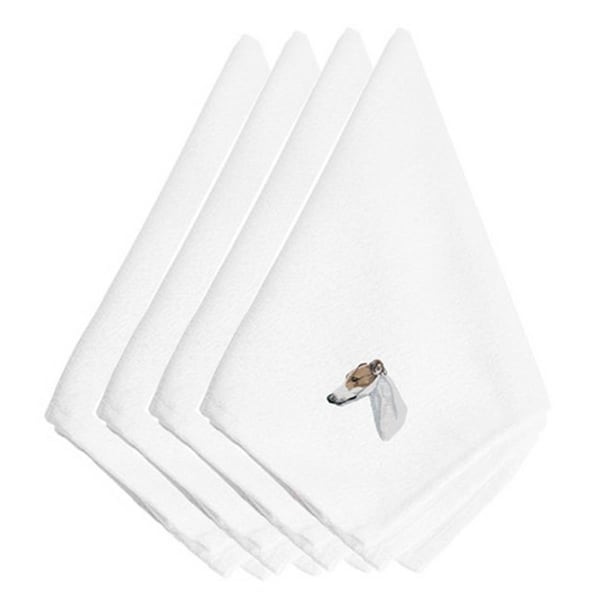 Carolines Treasures Greyhound Embroidered Napkins, Set of 4 - EMBT2640NPKE