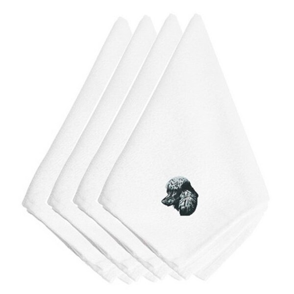 Carolines Treasures Black Poodle Embroidered Napkins, Set of 4 - EMBT2403NPKE