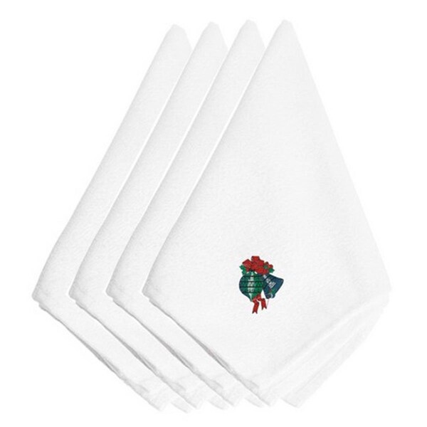 Carolines Treasures Christmas Ornaments Embroidered Napkins, Set of 4, 4PK - EMBT2072NPKE