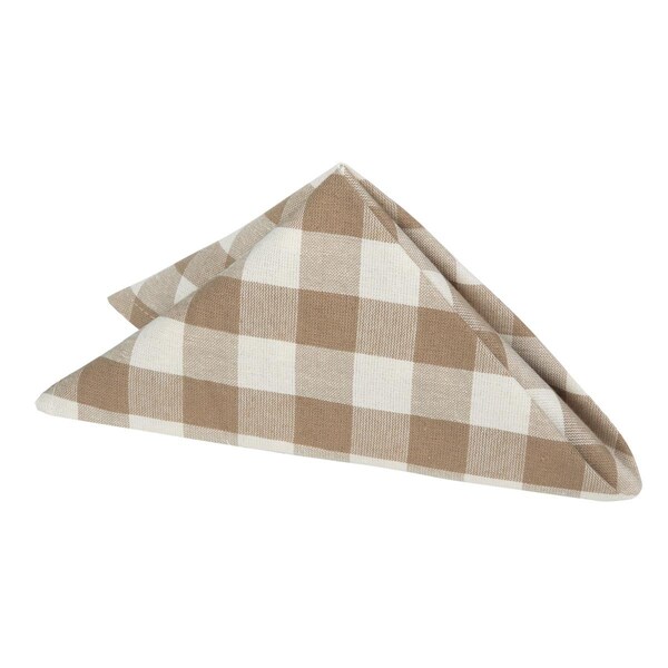 Achim Importing Achim 17 x 17 in. Buffalo Check Dinner Table Napkins, Taupe - BCNAPKTP36