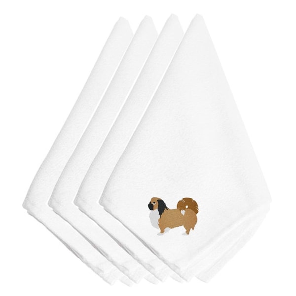 Carolines Treasures Pekingese Embroidered Napkins, Set of 4 - BB3438NPKE
