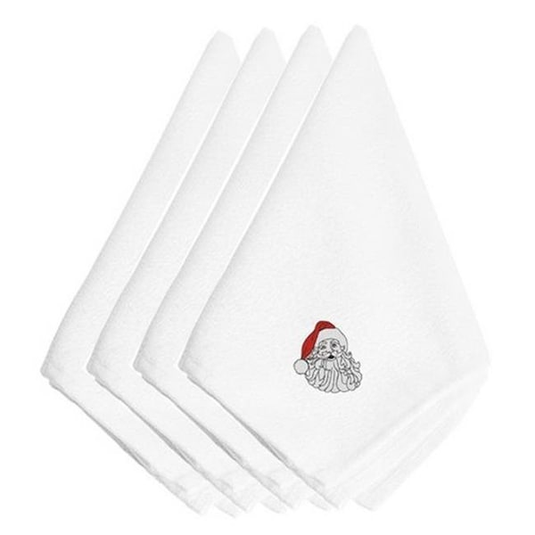 Carolines Treasures Carolines Treasures EMBT2067NPKE Christmas Santa Claus Face Embroidered Napkins; Set of 4 - EMBT2067NPKE