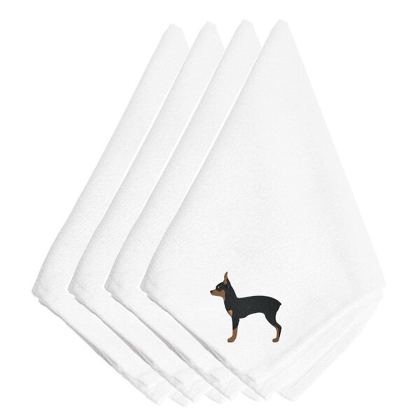 Carolines Treasures Toy Fox Terrier Embroidered Napkins, Set of 4 - BB3387NPKE