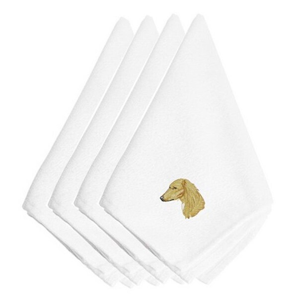 Carolines Treasures Saluki Embroidered Napkins, Set of 4, 4PK - EMBT2498NPKE