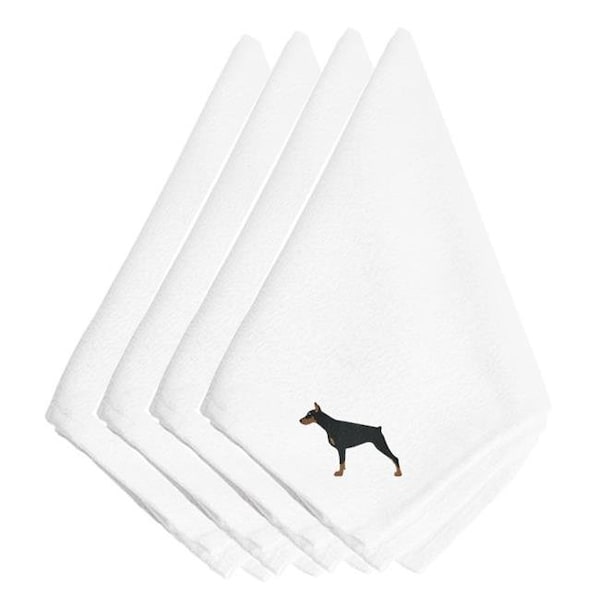 Carolines Treasures Carolines Treasures BB3460NPKE Doberman Pinscher Embroidered Napkins; Set of 4 - BB3460NPKE