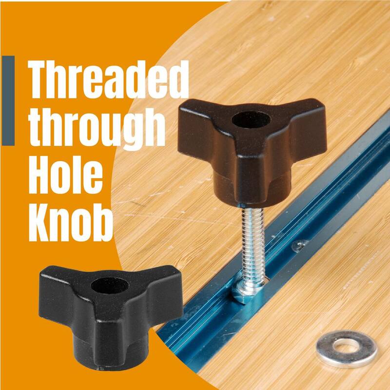 Kit de perilla de riel T-Track POWERTEC con pernos hexagonales de 1/4-20 por 1-1/2 pulgadas y arandelas (paquete de 36) - 71130N
