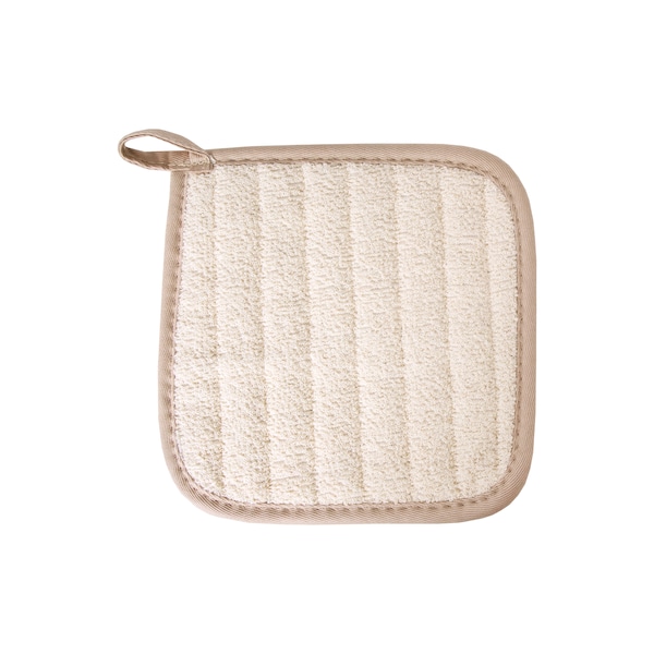 Ritz Concepts Quilted Natural Terry Front / Taupe Fabric Back Pot Holder - 35398