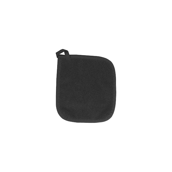 Ritz Royale Solid Pot Holder 100% Cotton Terry Black - 30087