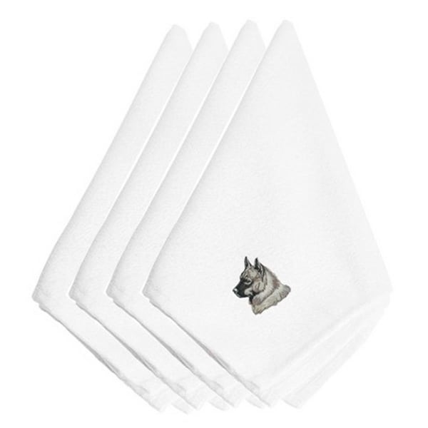 Carolines Treasures Norwegian Elkhound Embroidered Napkins, Set of 4, 4PK - EMBT2710NPKE