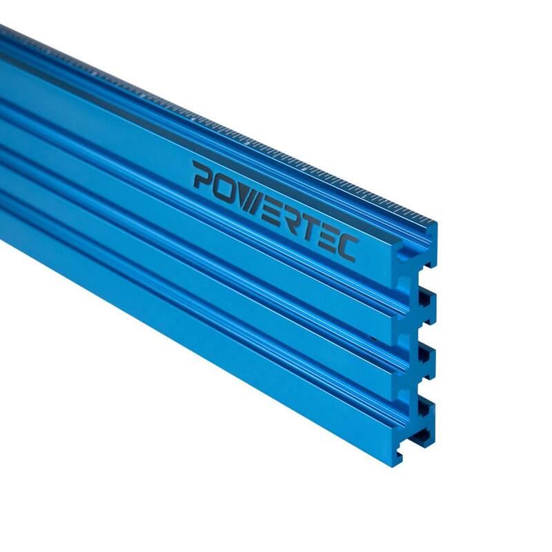 POWERTEC Cerca de T-Track Multi con Medidor de Láser de Derecha a Izquierda, 3 pulgadas de alto x 24 pulgadas de largo Multi Track - 71488N