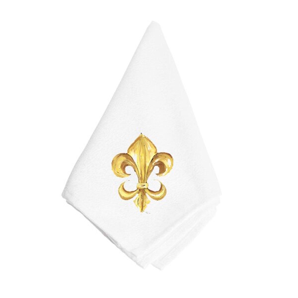 Carolines Treasures Black And Gold Fleur De Lis Napkin - 8125NAP