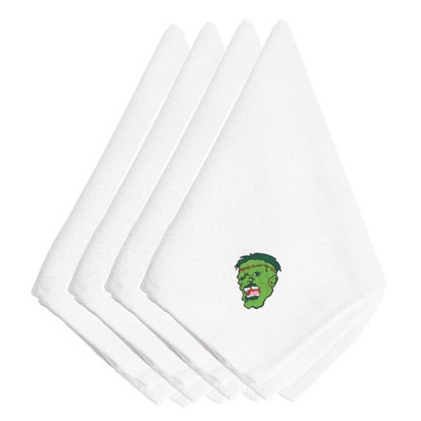 Carolines Treasures Halloween Frankenstein Face Embroidered Napkins, Set of 4, 4PK - EMAI0007NPKE