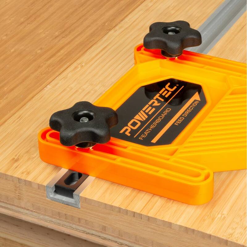Riel en T de Aluminio de 32 pulgadas de POWERTEC con 10 pernos de bloqueo para ranuras de inglete de 3/4" x 3/8", tamaño de rosca 1/4"-20, 2" de longitud - 71817