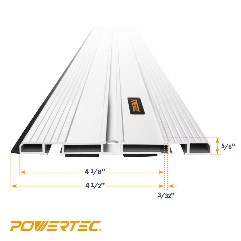 Set de unión de rieles de guía de aluminio extruido de 55 pulgadas para proyectos de carpintería compatible con sierras de riel Bosch - 71573