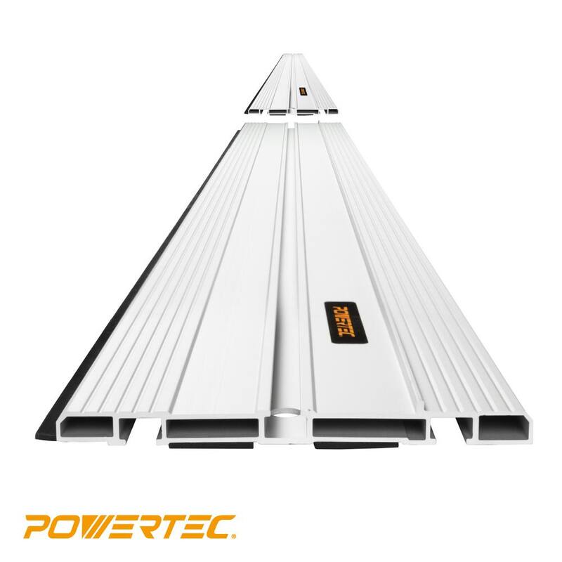 Set de unión de rieles de guía de aluminio extruido de 55 pulgadas para proyectos de carpintería compatible con sierras de riel Bosch - 71573