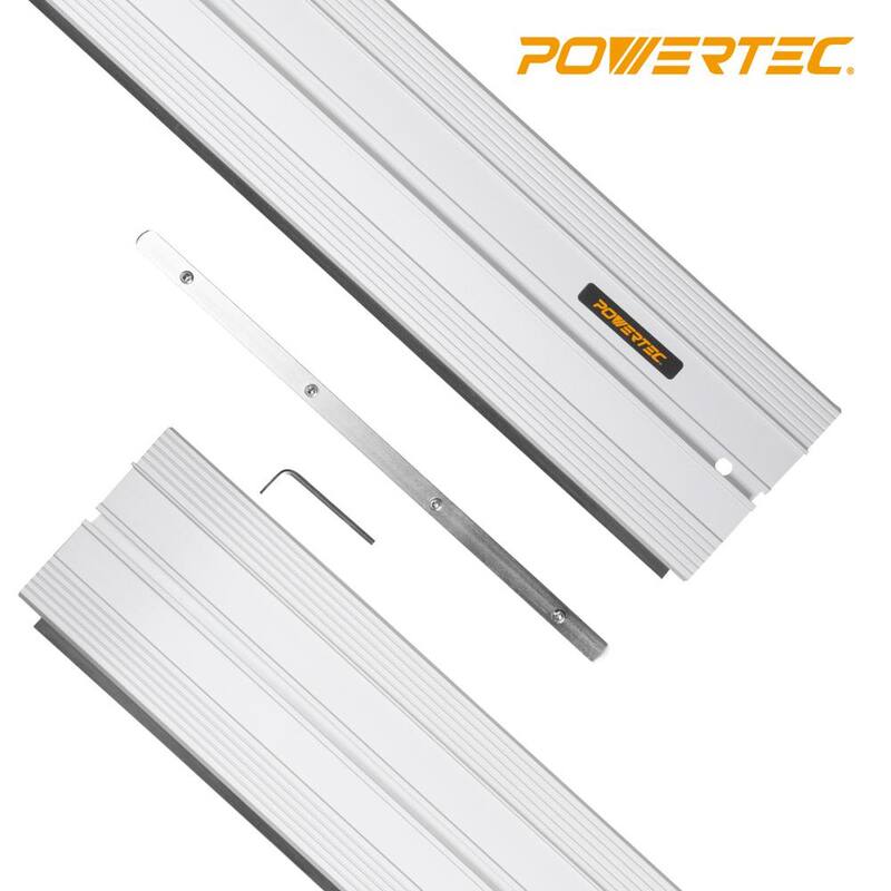 Set de unión de rieles de guía de aluminio extruido de 55 pulgadas para proyectos de carpintería compatible con sierras de riel Bosch - 71573