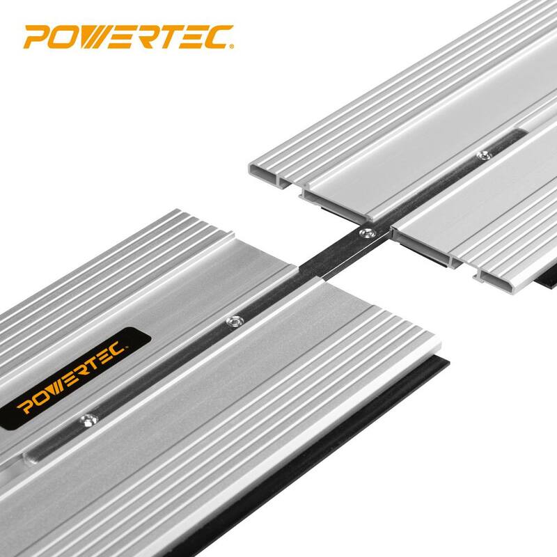 Set de unión de rieles de guía de aluminio extruido de 55 pulgadas para proyectos de carpintería compatible con sierras de riel Bosch - 71573