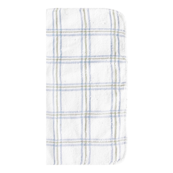 Ritz Concepts Dish Cloth 100% Cotton Terry Check White/Smoke Blue/ Moss - 20449