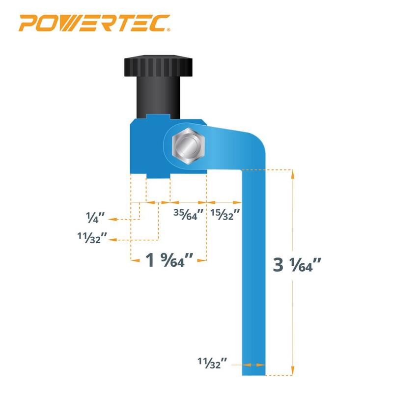 POWERTEC 36 in. Riel en T Universal de Doble Corte con Escala Central Grabada con Láser y Tope Abatible de 3 in. - 71945N