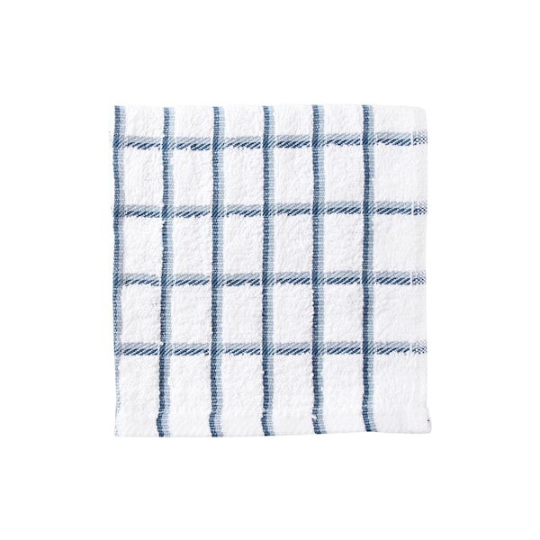 Ritz Cafe Check Dish Cloth White Ground/Blue Chambray Check - 9851916