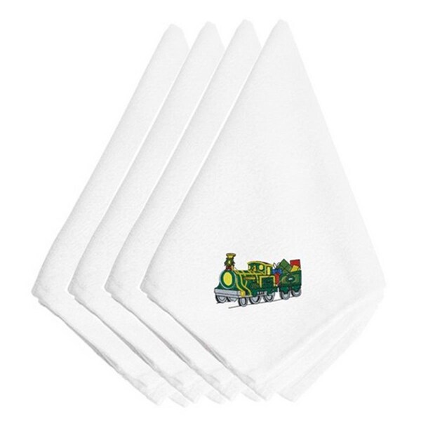 Carolines Treasures Christmas Train with Presents Embroidered Napkins, Set of 4, 4PK - EMBT2428NPKE