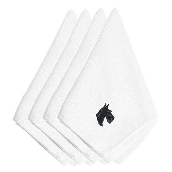 Carolines Treasures Scottie Scottish Terrier Embroidered Napkins, Set of 4 - EMBT2709NPKE