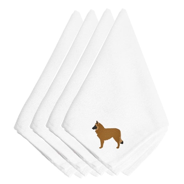 Carolines Treasures Belgian Shepherd Embroidered Napkins, Set of 4 - BB3461NPKE