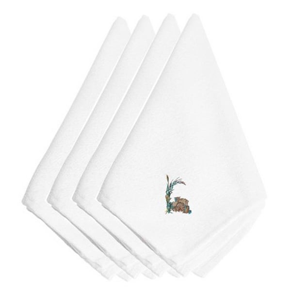 Carolines Treasures Fall Old Wagon Embroidered Napkins, Set of 4, 4PK - EMBT3014NPKE