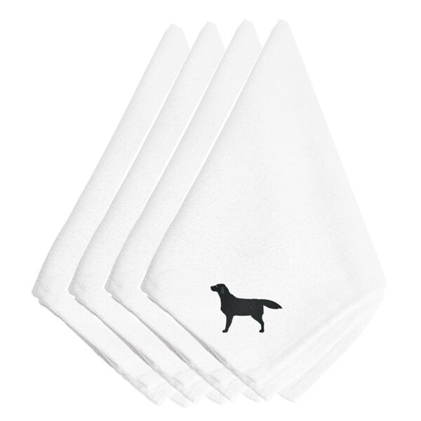 Carolines Treasures Carolines Treasures BB3408NPKE Black Labrador Retriever Embroidered Napkins; Set of 4 - BB3408NPKE