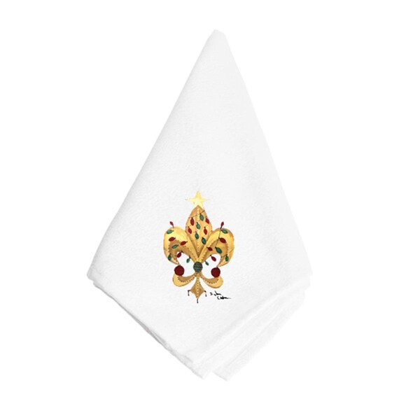 Carolines Treasures Fleur De Lis Christmas Lights Napkin - 8185NAP