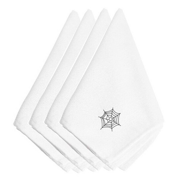 Carolines Treasures Halloween Spider Web Embroidered Napkins, Set of 4 - EMAI0003NPKE